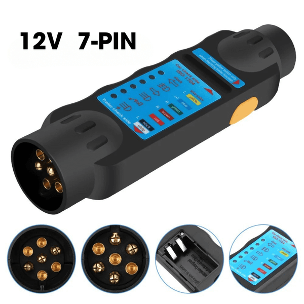 7 Pin Round Plug Socket 12V Trailer Tester – Quick, Accurate Wiring Diagnosis for Cars, Trucks, RVs & Trailers