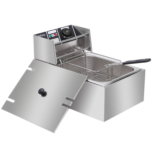 Stainless Steel Electric Fryer - 6L Capacity, 2500W