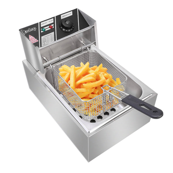 Stainless Steel Electric Fryer - 6L Capacity, 2500W