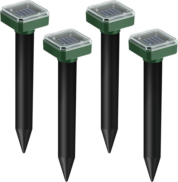 Outdoor Waterproof Solar Mole Snake and Mouse Repellent, 4 Pcs