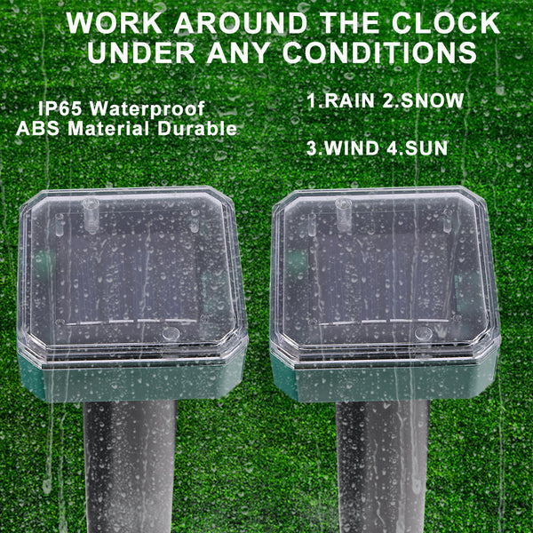 Outdoor Waterproof Solar Mole Snake and Mouse Repellent, 4 Pcs