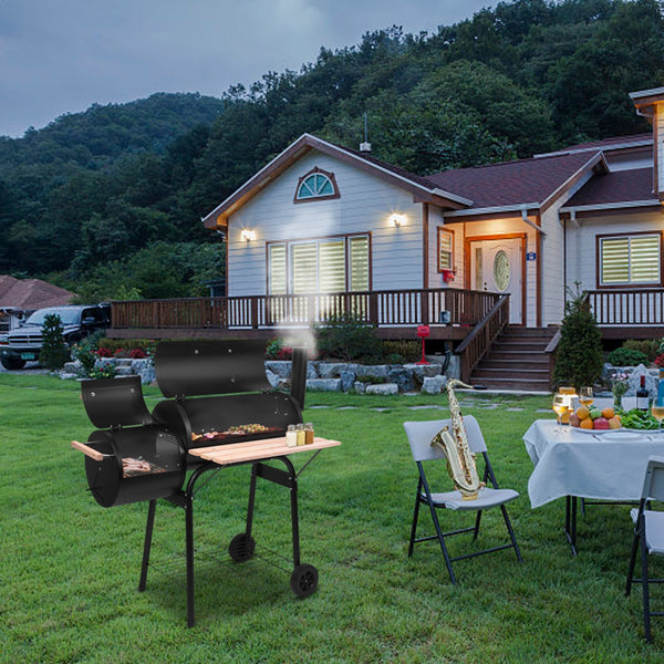 High-Temperature Oil Drum Charcoal Furnace - 15cm Diameter, Plastic Wheels