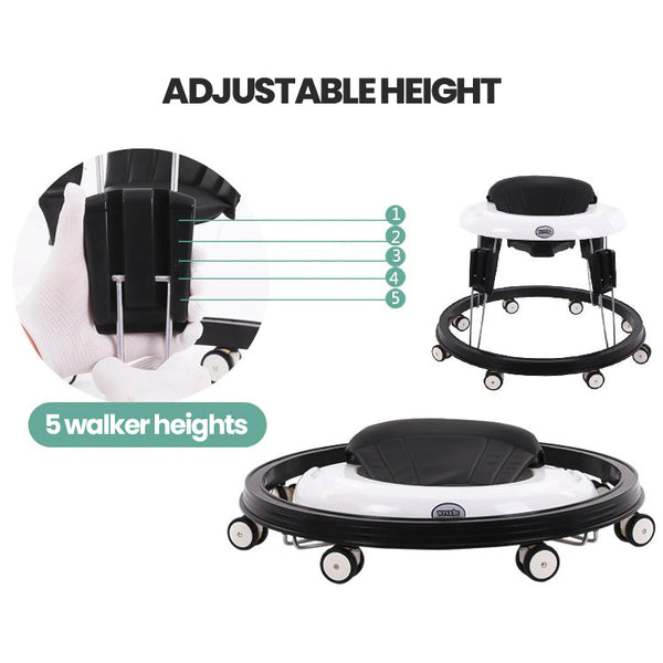 Safe Baby Walker Anti Rollover - Adjustable, Foldable & Comfortable