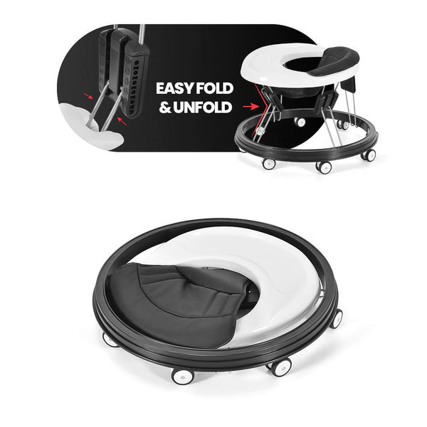 Safe Baby Walker Anti Rollover - Adjustable, Foldable & Comfortable