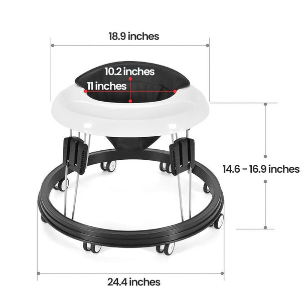 Safe Baby Walker Anti Rollover - Adjustable, Foldable & Comfortable