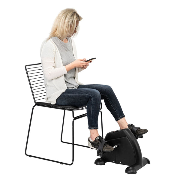 Foldable Under Desk Stationary Exercise Bike, Black