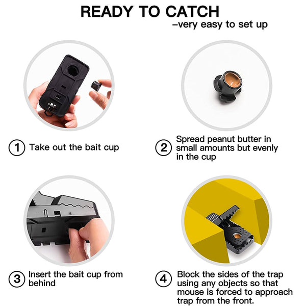 Quick Effective Sanitary Safe Mouse Trap, 6 Pack