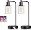 Set of 2 Industrial Touch Control Table Lamps