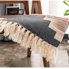 Geometric Boho Rug, Hand Woven Cotton Linen, 2' x 3'