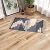 Geometric Boho Rug, Hand Woven Cotton Linen, 2' x 3'