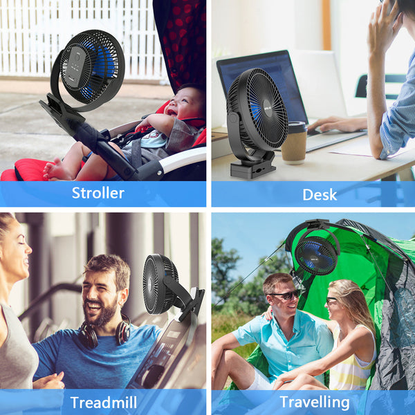 Devitco 8-Inch Battery Operated Clip on Portable Fan