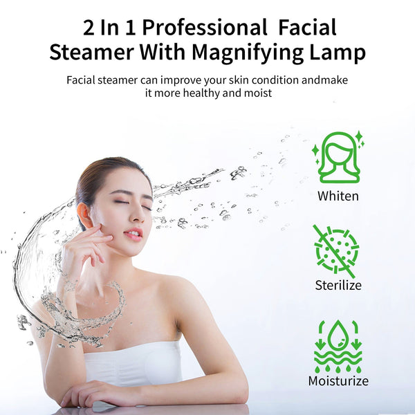 Devitco Professional Facial Steamer with Aromatherapy Humidifier, Magnifying Lamp