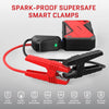 DBPOWER Car Jump Starter: Peak 1600A, 18000mAh, Portable Booster with Smart Charging, LCD, Intelligent Clamps - DJS90 (Red/Black)