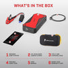 DBPOWER Car Jump Starter: Peak 1600A, 18000mAh, Portable Booster with Smart Charging, LCD, Intelligent Clamps - DJS90 (Red/Black)