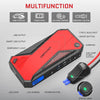 DBPOWER Car Jump Starter: Peak 1600A, 18000mAh, Portable Booster with Smart Charging, LCD, Intelligent Clamps - DJS90 (Red/Black)