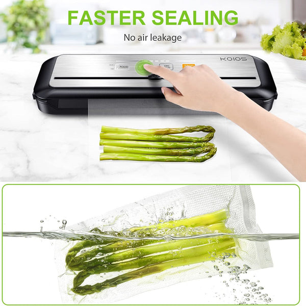 KOIOS Vacuum Sealer: 86Kpa Auto Food Sealer, Cutter, Pulse Function, Compact Design, VS6621