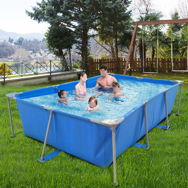 Portable Metal Frame Rectangular Swimming Pool - Easy Set Up for Family Fun