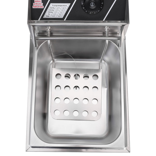 Stainless Steel Electric Fryer - 6L Capacity, 2500W