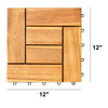 Devitco Interlocking Wooden Deck Tiles - Set of 10 Tiles with 6 Puzzle Slats Each