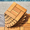 Devitco Interlocking Wooden Deck Tiles - Set of 10 Tiles with 6 Puzzle Slats Each