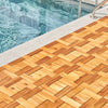 Devitco Interlocking Wooden Deck Tiles - Set of 10 Tiles with 6 Puzzle Slats Each