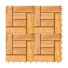 Devitco Interlocking Wooden Deck Tiles - Set of 10 Tiles with 6 Puzzle Slats Each