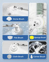 VEWIOR Electric Spin Scrubber: Cordless with Display, 2 Speeds, 5 Brushes