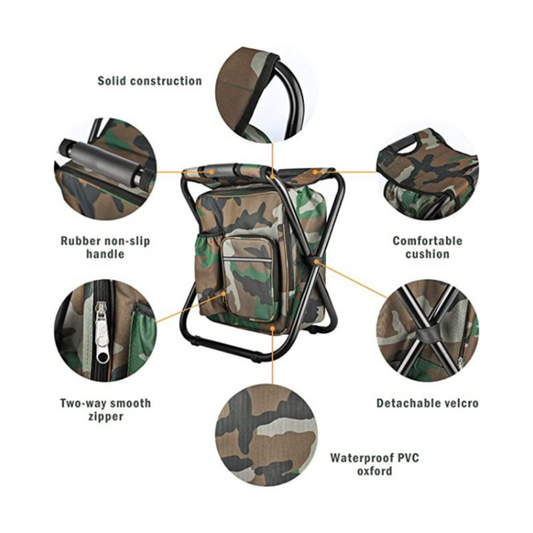 Backpack Stool, Outdoor Folding Camping Fishing Chair