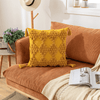 Boho Chic Pillow Case with Moroccan Nordic Pattern and Tufted Texture