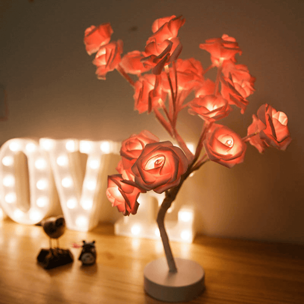 Romantic Rose LED Table Lamp – Elegant Decorative Lighting for Home, Weddings & Gifts