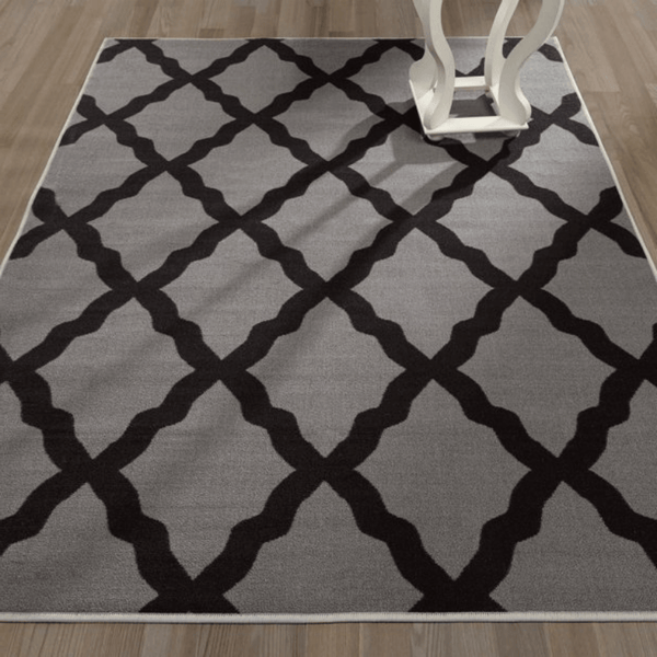 Non-Slip Moroccan Carpet, Dark Gray Legacy, 3'3" x 5'