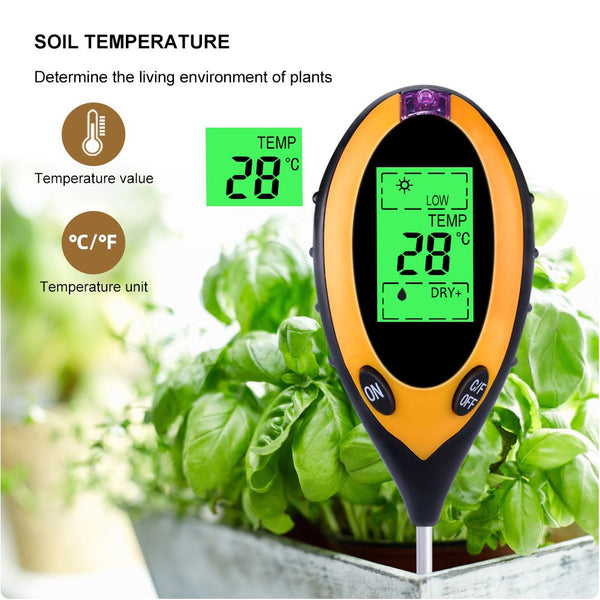 Soil pH Meter - 4 in 1 Soil pH, Temperature, Moisture and Sun light Meter