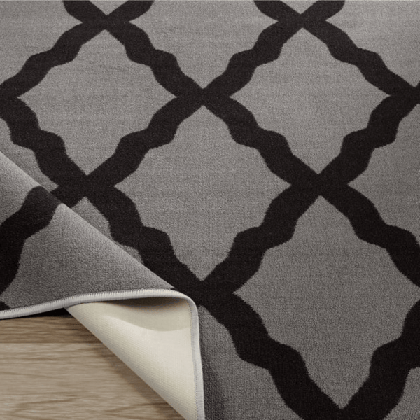Non-Slip Moroccan Carpet, Dark Gray Legacy, 3'3" x 5'