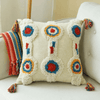 Boho Chic Pillow Case with Moroccan Nordic Pattern and Tufted Texture