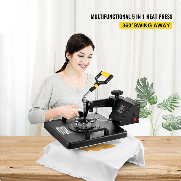 T-Shirt Mug Plate Hat Transfer Sublimation Machine - 5 in 1