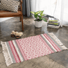 Geometric Boho Rug, Hand Woven Cotton Linen, 2' x 3'