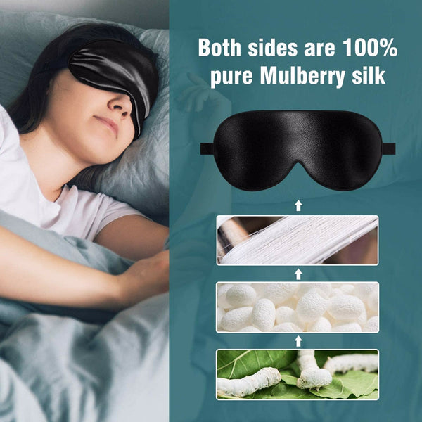 Silk Sleep Mask for Full Night's Rest - Block Out Light, Soft & Smooth