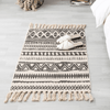 Geometric Boho Rug, Hand Woven Cotton Linen, 2' x 3'