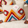 Boho Chic Pillow Case with Moroccan Nordic Pattern and Tufted Texture