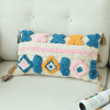 Boho Chic Pillow Case with Moroccan Nordic Pattern and Tufted Texture