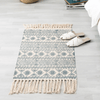 Geometric Boho Rug, Hand Woven Cotton Linen, 2' x 3'
