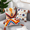 Boho Chic Pillow Case with Moroccan Nordic Pattern and Tufted Texture
