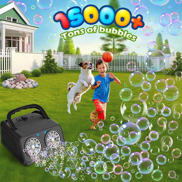 Bubble Machine Automatic Bubble Blower, 15000+ Bubbles Per Minute Big Bubble Hole