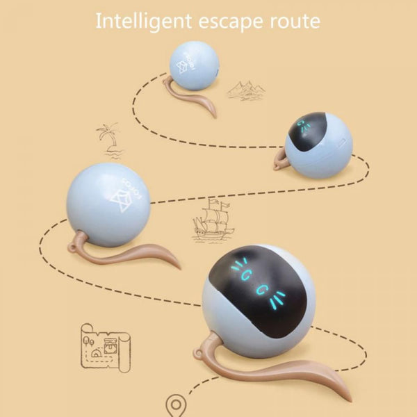 Interactive Cat Toy Ball: Auto Rolling, LED Light, Bell - Battery Operated