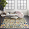 Luxurious Persian Motif Floral Rug, Ivory/Multicolor, 5'3" x 7'3"