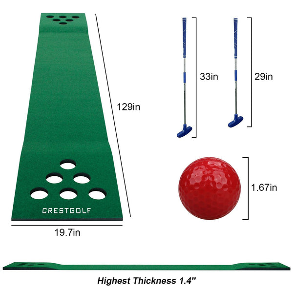 Golf Putting Game Set with Mat, Putters, Balls & Bag - Indoor/Outdoor Fun