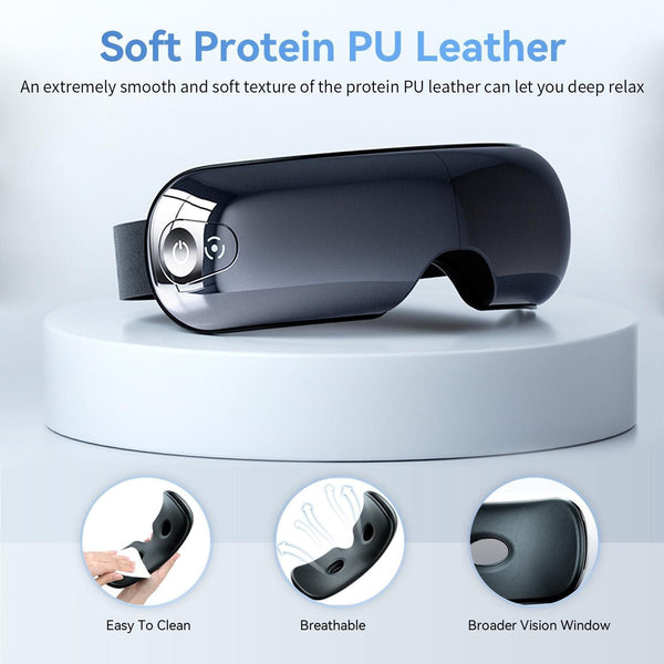 Bluetooth Eye Massager with Heat & Music, Black