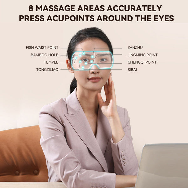 Bluetooth Eye Massager with Heat & Music, Black