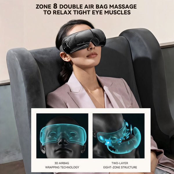 Bluetooth Eye Massager with Heat & Music, Black