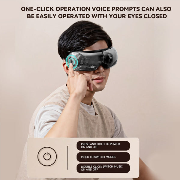 Bluetooth Eye Massager with Heat & Music, Black
